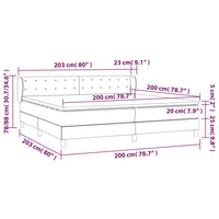 Giroletto a Molle con Materasso Grigio Chiaro 200x200cm Tessuto cod mxl 57799