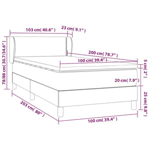 Giroletto a Molle con Materasso Bianco 100x200 cm in Similpelle 3127236