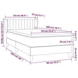 Giroletto a Molle con Materasso Rosa 90x200 cm in Velluto cod mxl 65203