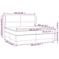 Giroletto a Molle con Materasso Grigio Chiaro 200x200cm Tessuto 3127829