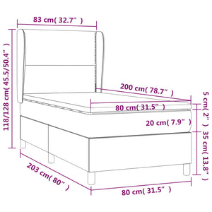 Giroletto a Molle con Materasso Nero 80x200 cm inTessuto cod mxl 57131