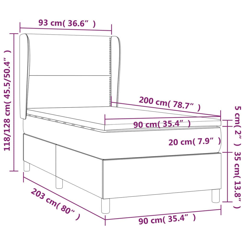 Giroletto a Molle con Materasso Tortora 90x200 cm inTessuto cod mxl 32858