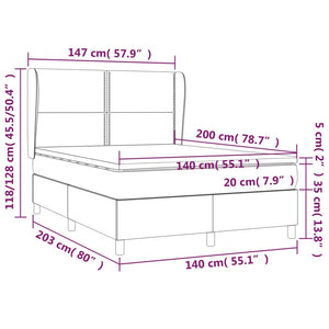 Giroletto a Molle con Materasso Marrone Scuro 140x200cm Tessuto 3127888