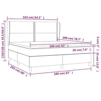 Giroletto a Molle con Materasso Blu 160x200 cm in Tessuto 3127899