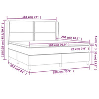 Giroletto a Molle con Materasso Marrone Scuro 180x200cm Tessuto 3127904