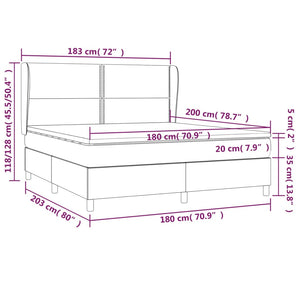 Giroletto a Molle con Materasso Tortora 180x200 cm in Tessuto 3127905