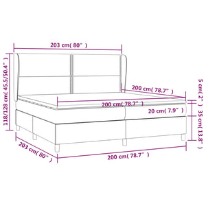 Giroletto a Molle con Materasso Tortora 200x200 cm in Tessuto 3127913