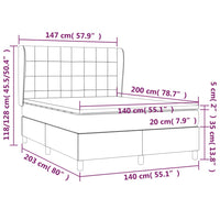 Giroletto a Molle con Materasso Marrone Scuro 140x200cm Tessuto 3127968