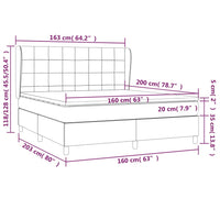 Giroletto a Molle con Materasso Grigio Chiaro160x200 cm Tessuto 3127973