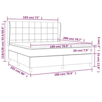 Giroletto a Molle con Materasso Grigio Scuro 180x200 cm Tessuto 3127982