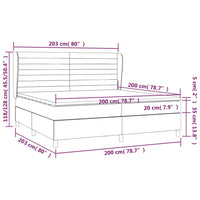 Giroletto a Molle con Materasso Grigio Scuro 200x200 cm Tessuto 3128070