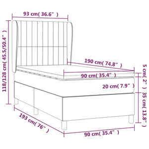 Giroletto a Molle con Materasso Blu 90x190 cm in Tessuto 3128091