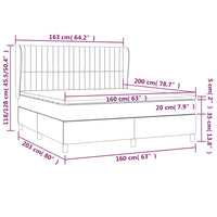 Giroletto a Molle con Materasso Grigio Chiaro160x200 cm Tessuto 3128133