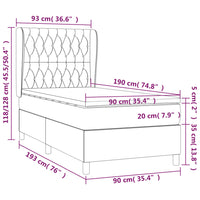 Giroletto a Molle con Materasso Crema 90x190 cm in Tessuto cod mxl 58660