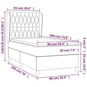 Giroletto a Molle con Materasso Crema 90x190 cm in Tessuto cod mxl 58660