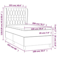 Giroletto a Molle con Materasso Tortora 100x200 cm in Tessuto 3128185