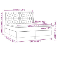 Giroletto a Molle con Materasso Marrone Scuro 160x200cm Tessuto cod mxl 49336