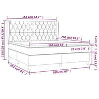 Giroletto a Molle con Materasso Crema 160x200 cm in Tessuto 3128218