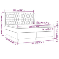 Giroletto a Molle con Materasso Grigio Chiaro180x200 cm Tessuto cod mxl 46994