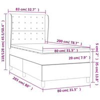 Giroletto a Molle con Materasso Tortora 80x200 cm inTessuto cod mxl 33713