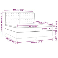 Giroletto a Molle con Materasso Grigio Scuro 160x200 cm Tessuto cod mxl 36749