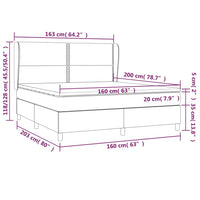 Giroletto a Molle con Materasso Grigio Scuro 160x200 cm Tessuto cod mxl 58677