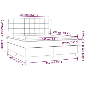 Giroletto a Molle con Materasso Grigio Chiaro160x200 cm Tessuto cod mxl 40836