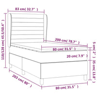 Giroletto a Molle con Materasso Nero 80x200 cm inTessuto cod mxl 57475