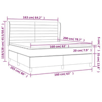 Giroletto a Molle con Materasso Grigio Scuro 160x200 cm Tessuto cod mxl 57554