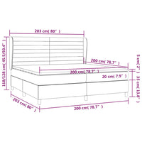 Giroletto a Molle con Materasso Grigio Chiaro 200x200cm Tessuto cod mxl 64856