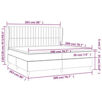 Giroletto a Molle con Materasso Grigio Scuro 200x200 cm Tessuto 3128710