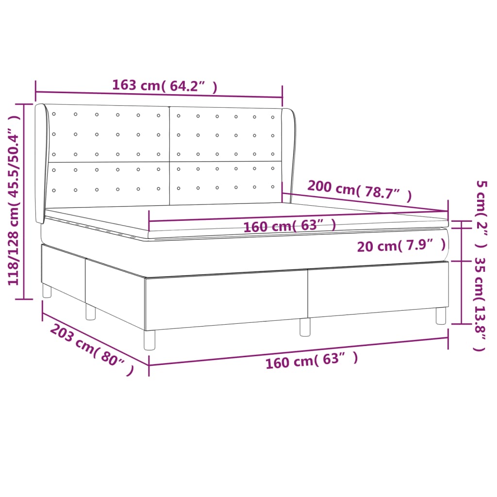 Giroletto a Molle con Materasso Tortora 160x200 cm in Tessuto 3128857