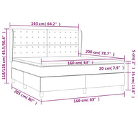 Giroletto a Molle con Materasso Tortora 160x200 cm in Tessuto 3128857