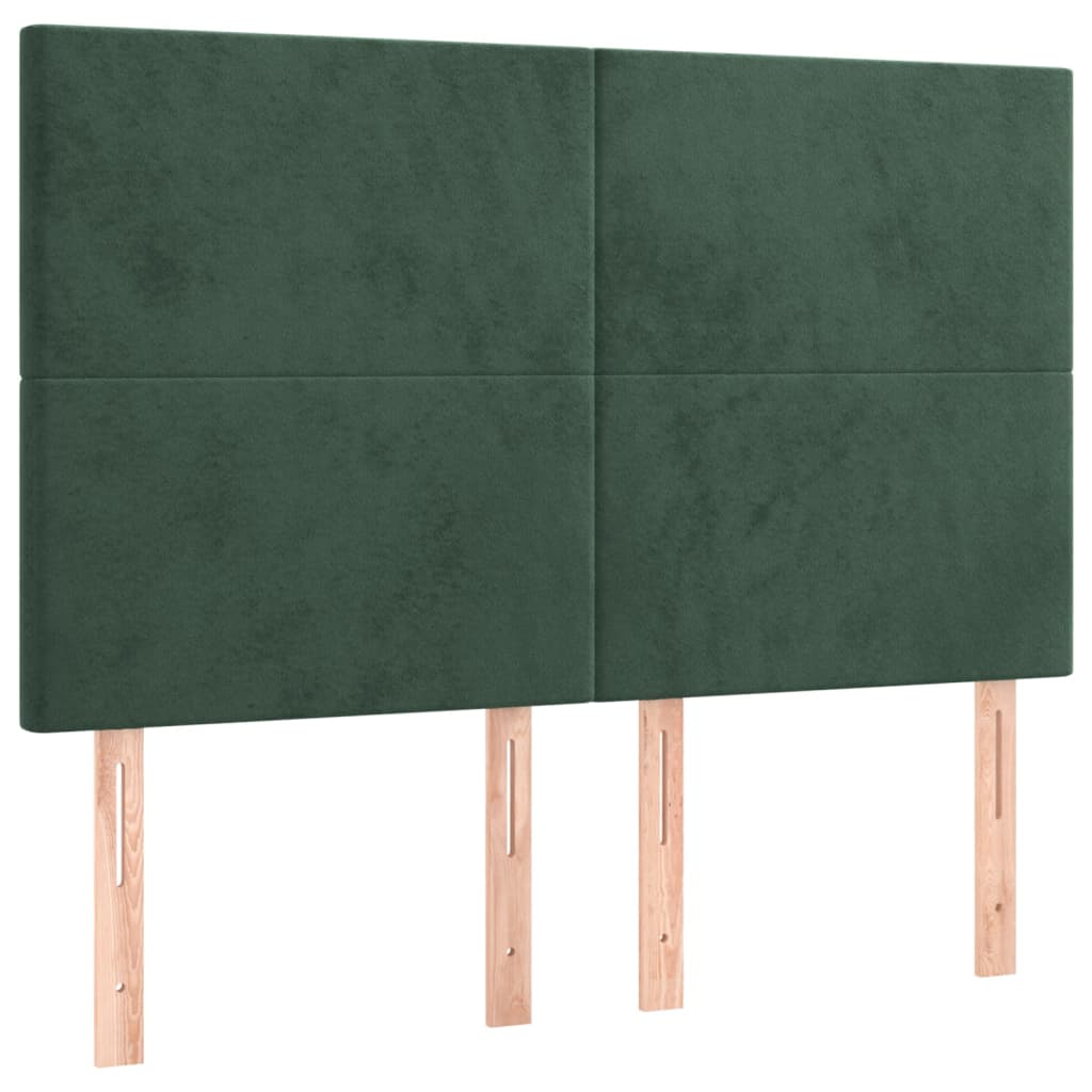 Giroletto a Molle con Materasso Verde Scuro 140x200 cm Velluto 3129096