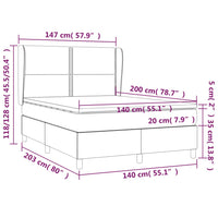 Giroletto a Molle con Materasso Blu Scuro 140x200 cm in Velluto 3129157