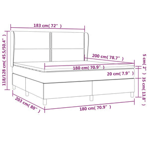 Giroletto a Molle con Materasso Rosa 180x200 cm in Velluto 3129170