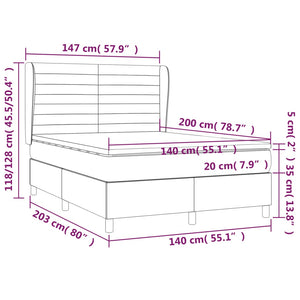 Giroletto a Molle con Materasso Rosa 140x200 cm in Velluto 3129278