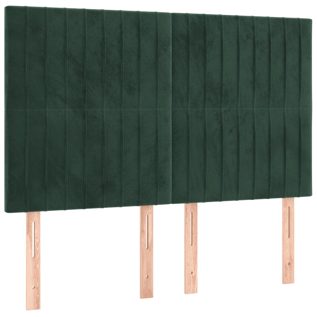 Giroletto a Molle con Materasso Verde Scuro 140x190 cm Velluto 3129330