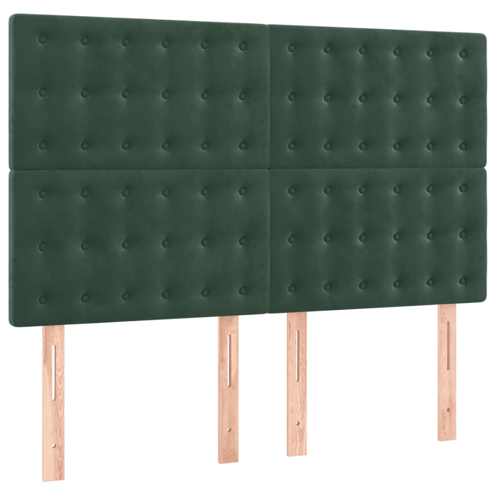 Giroletto a Molle con Materasso Verde Scuro 140x200 cm Velluto 3129456