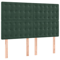 Giroletto a Molle con Materasso Verde Scuro 140x200 cm Velluto 3129456