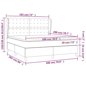 Giroletto a Molle con Materasso Rosa 180x200 cm in Velluto 3129470