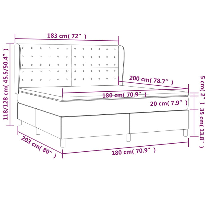 Giroletto a Molle con Materasso Rosa 180x200 cm in Velluto 3129470