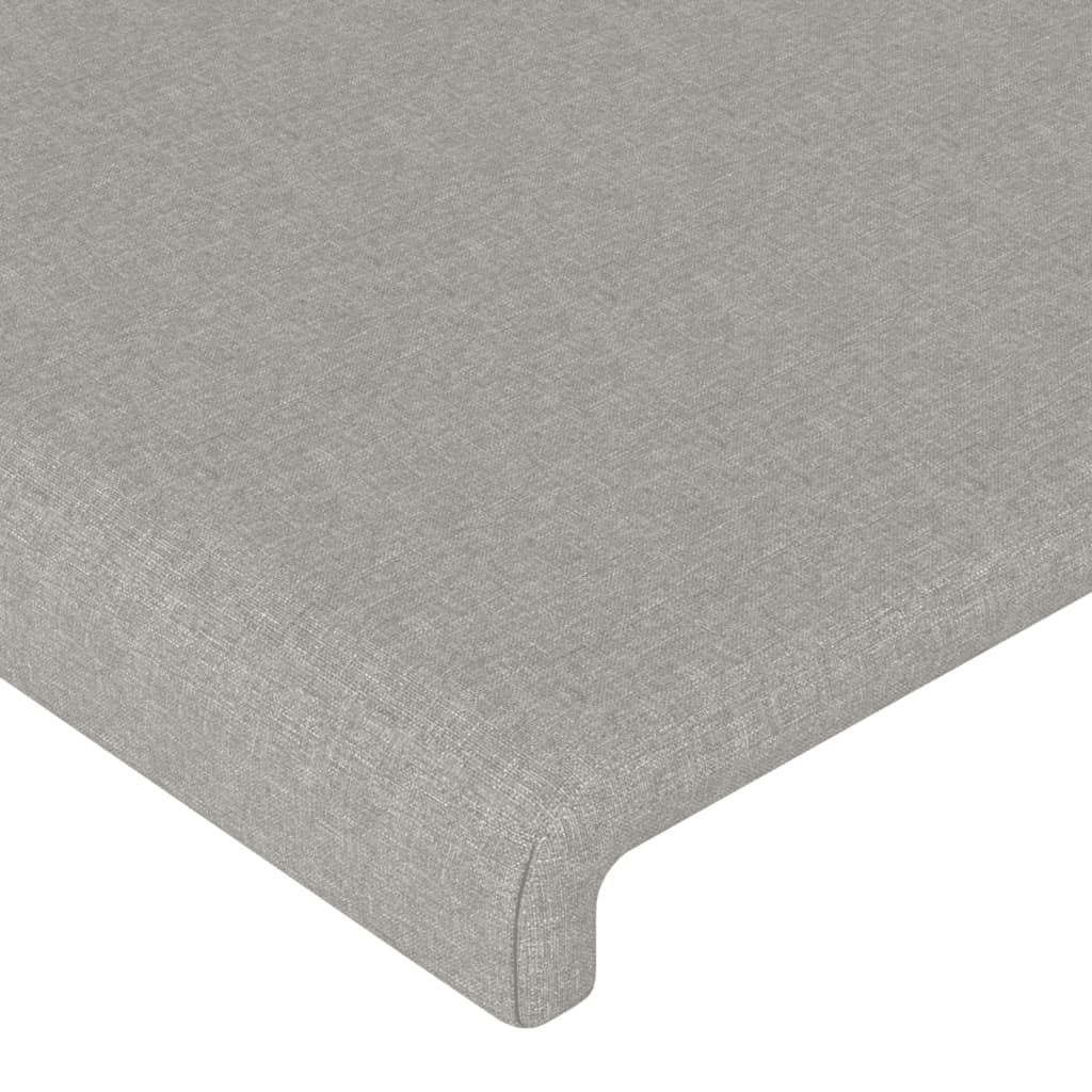 Giroletto con Testiera Grigio Chiaro 140x200 cm in Tessuto cod mxl 60223