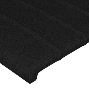 Giroletto con Testiera Nero 100x200 cm in Tessuto 3125197