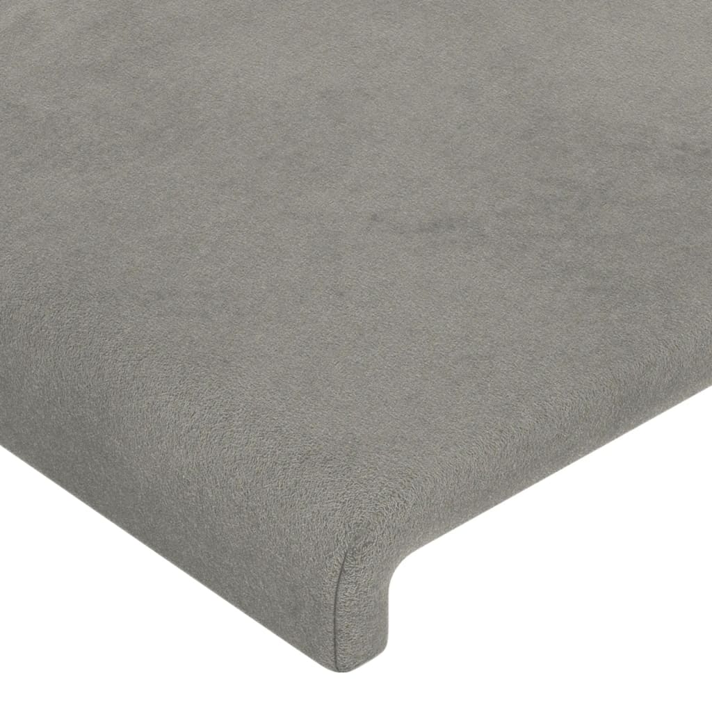 Giroletto con Testiera Grigio Chiaro 80x200 cm in Velluto cod mxl 56518