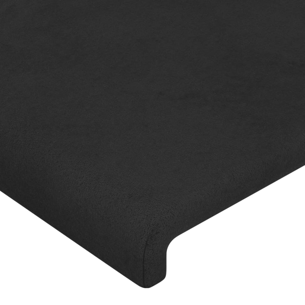 Giroletto con Testiera Nero 80x200 cm in Velluto 3125601