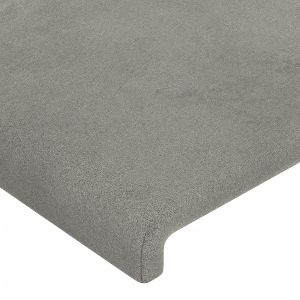 Giroletto con Testiera Grigio Chiaro 90x190 cm in Velluto cod mxl 57595