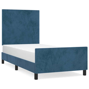 Giroletto con Testiera Blu Scuro 90x190 cm in Vellutocod mxl 121866