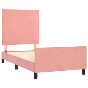 Giroletto con Testiera Rosa 90x200 cm in Velluto 3125616