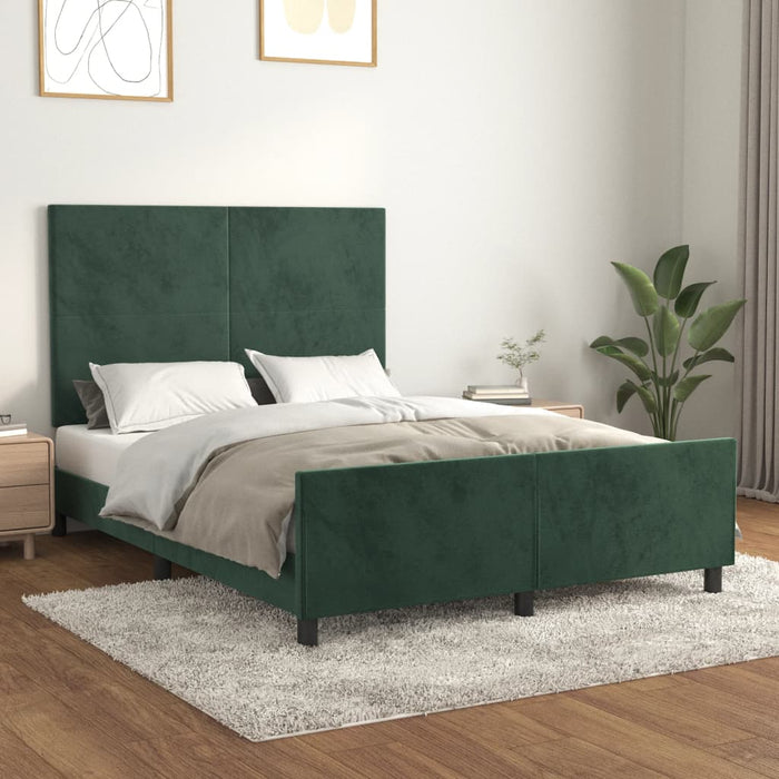 Giroletto con Testiera Verde Scuro 140x190 cm in Vellutocod mxl 97970